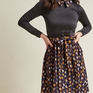 NWT Long Sleeve Dress w/ Collar & Sash ModCloth